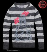 heren abercrombie and fitch crewneck truien gestreept grijs houtskool Low Cost Goedkope 35mrf920